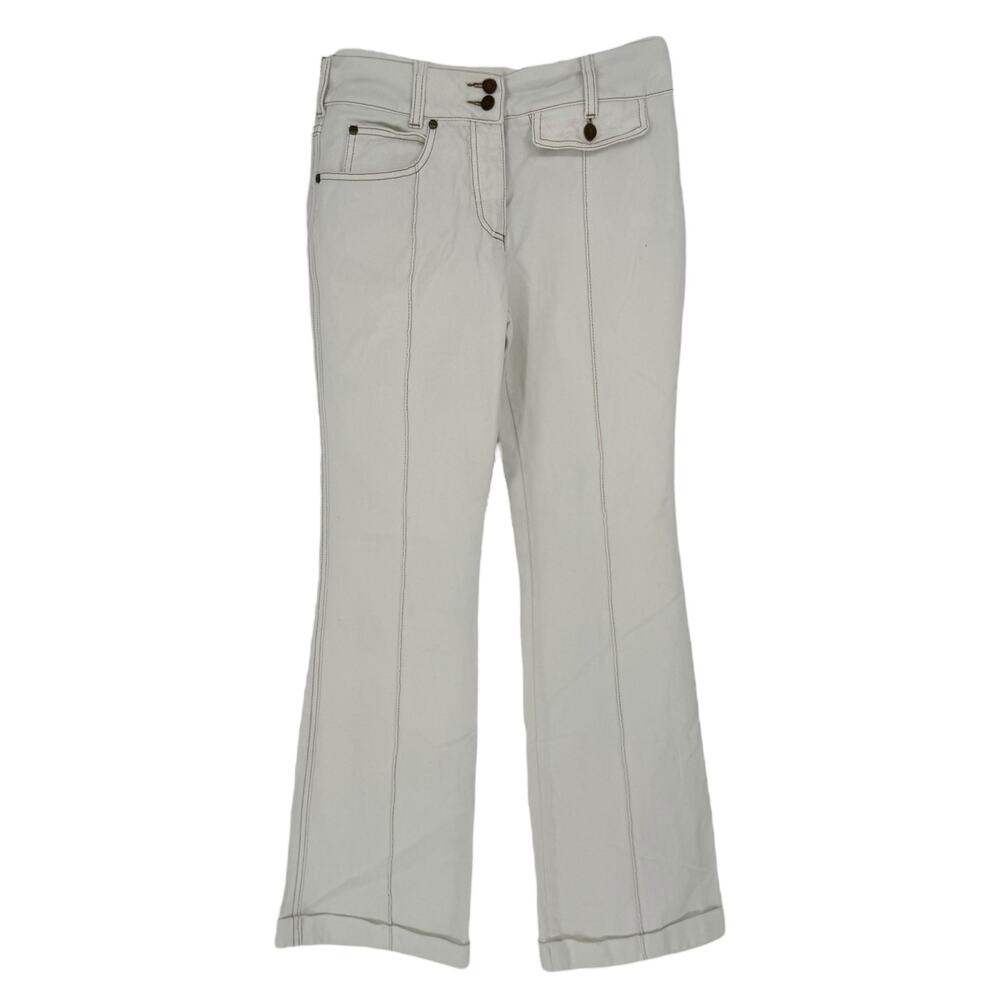 Alexander McQueen Collection White Denim Flare Jeans Women's Size 40 Designer